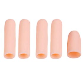 One Set Finger Cot Silica Gel Finger Protection Finger Support Finger Sleeves Finger Gloves, Nude Color