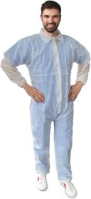 White Disposable Coveralls for Men, Large. 40 GSM Polypropylene Hazmat Suits Disposable. Unisex Full Body Protective Suit. Disposable Painters Coveral