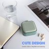 Green Travel Medicine Pill Organizer Small Pill Box for Purse Mini Pill Case Push Button Opening