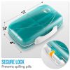 Pill Organizer Airtight Pill Box Large Pill Dispenser for Home Travel Green Case