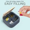 Travel Medicine Pill Organizer Small Pill Box Mini Pill Case with 4 Compartments