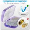 Pill Organizer Airtight Pill Box Large Pill Dispenser Home Travel Supplement Holder Portable Vitamin Sorter Jumbo Size 8 Compartment Airtight Vitamin