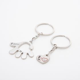 One Arrow Pierced Heart Lovers Zinc Alloy Keychain Lovers (Option: Palm)