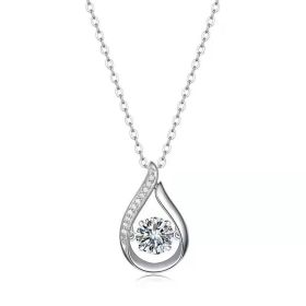 Smart Drop-shaped All-match Light Luxury Necklace (Option: White Gold Color-925 Silver)