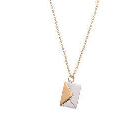 All-match Envelope Love Letter Necklace Simple Clavicle Chain (Option: Golden Lid)