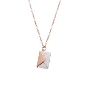 All-match Envelope Love Letter Necklace Simple Clavicle Chain (Option: Rose Gold Lid)