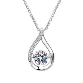 Smart Drop-shaped All-match Light Luxury Necklace (Option: Moissanite White Gold Color-925 Silver)