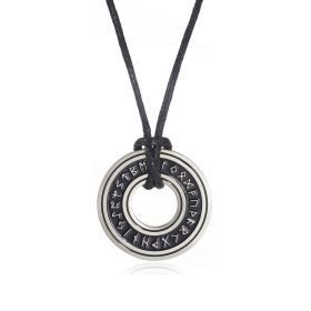 Asgard Crafted Circular Horn Rune Pendant Chain (Color: Silver)