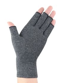 1pair Compression Arthritis Gloves Pain Relief Gloves ( Buy A Size Up ) (Color: Gray, size: M)